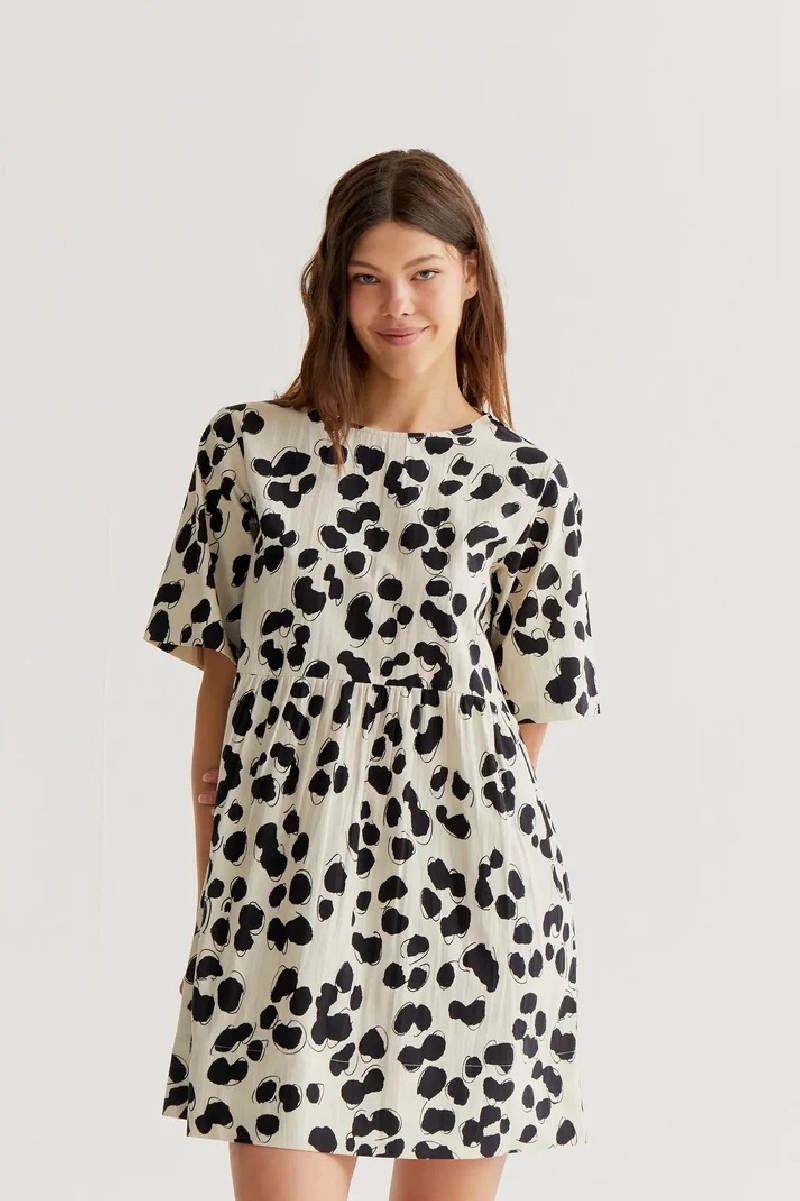 Vestido corto con estampado Dalmatian