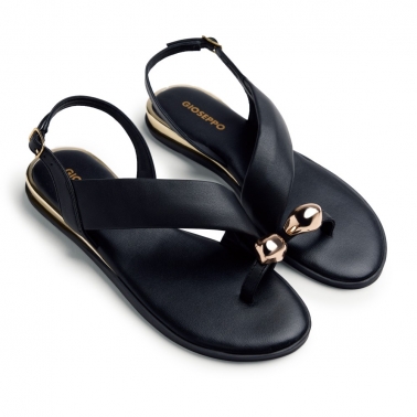 Sandalias piel anillo joya Stony