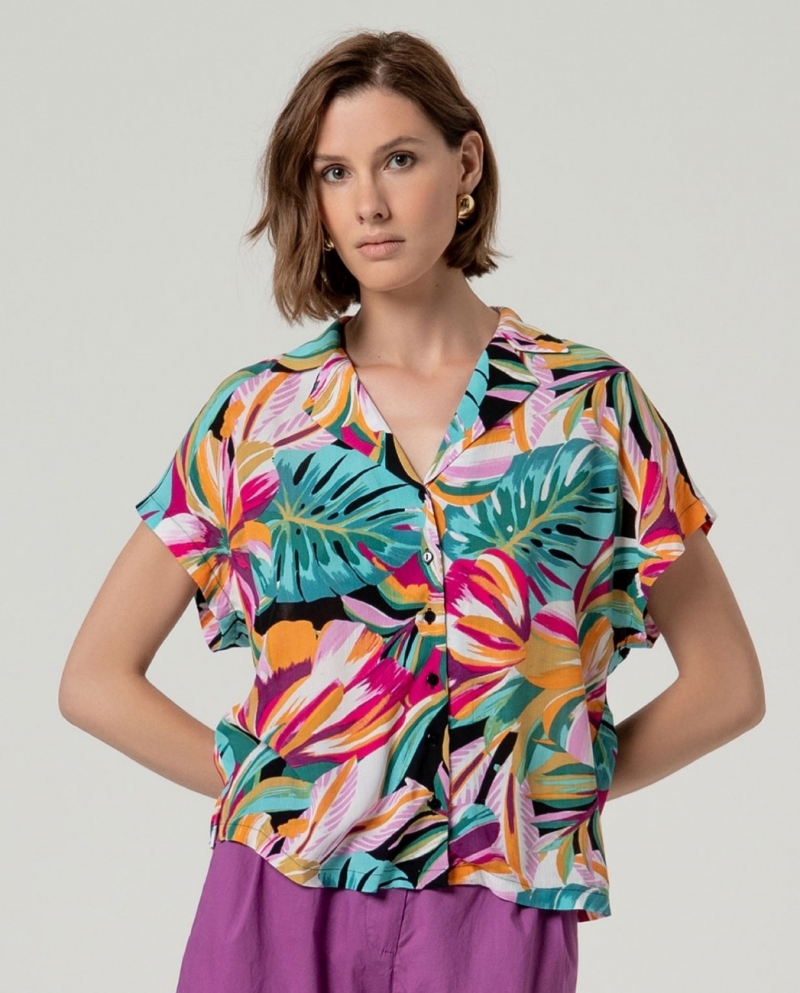Camisa manga corta estampado multi