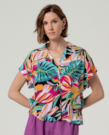 Camisa manga corta estampado multi