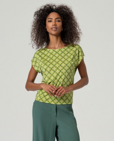 Camiseta sin mangas escote barco Verde