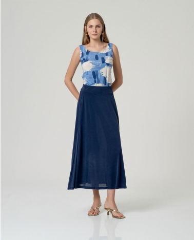 Maxi falda MODAL marino